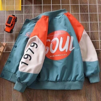 2023. aasta vabaaja kevad-sügis poiste trükitud kirjad, täisvarrukad, mood, üherealised pesapallijoped, lahtised ülerõivad