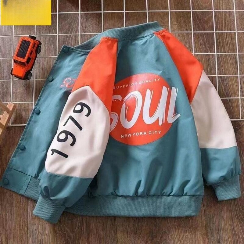 2023. aasta vabaaja kevad-sügis poiste trükitud kirjad, täisvarrukad, mood, üherealised pesapallijoped, lahtised ülerõivad