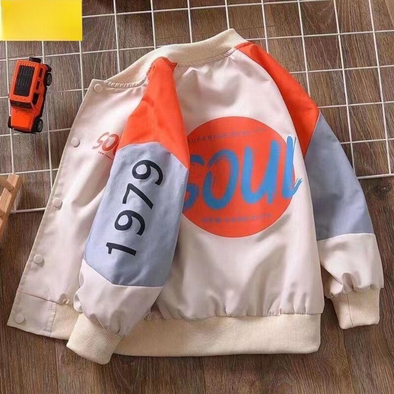 2023. aasta vabaaja kevad-sügis poiste trükitud kirjad, täisvarrukad, mood, üherealised pesapallijoped, lahtised ülerõivad