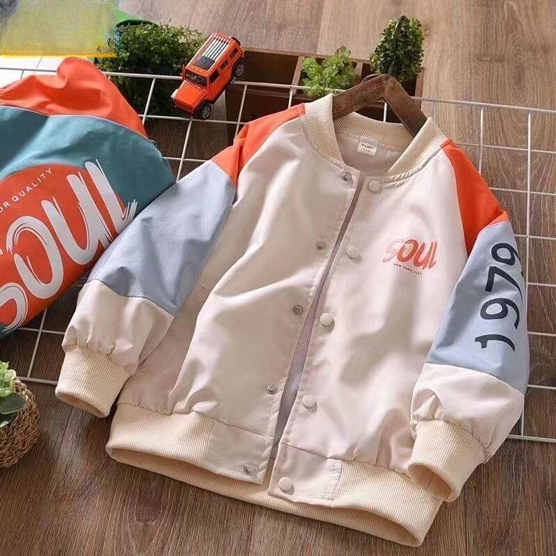 2023. aasta vabaaja kevad-sügis poiste trükitud kirjad, täisvarrukad, mood, üherealised pesapallijoped, lahtised ülerõivad