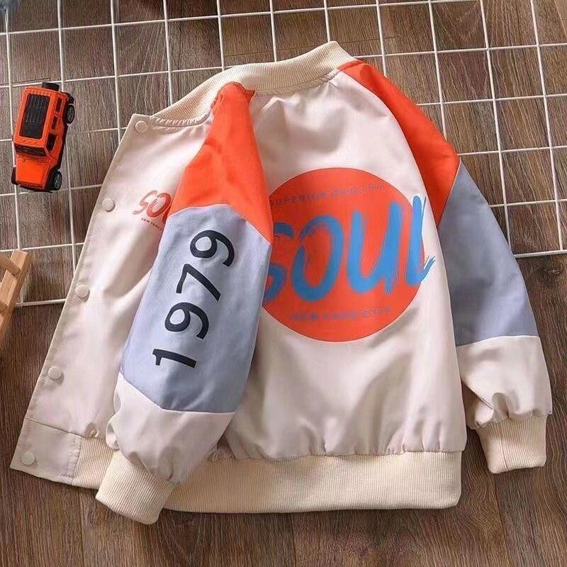 2023. aasta vabaaja kevad-sügis poiste trükitud kirjad, täisvarrukad, mood, üherealised pesapallijoped, lahtised ülerõivad