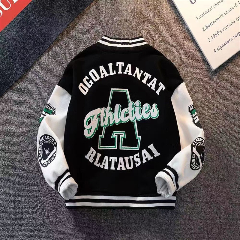 3-14 ani Copii Băieți Fete Uniforme de baseball Jachetă Copii Adolescenți Moda Sport Jachetă Toamnă Primăvară Litere Imprimate Îmbrăcăminte de modă