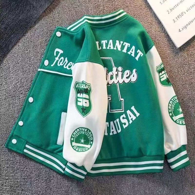 3-14 ani Copii Băieți Fete Uniforme de baseball Jachetă Copii Adolescenți Moda Sport Jachetă Toamnă Primăvară Litere Imprimate Îmbrăcăminte de modă