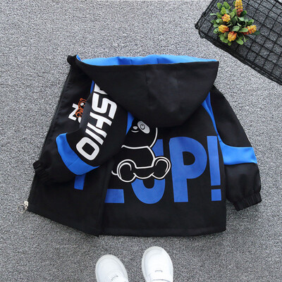 2024, primăvară și toamnă, băieți, scrisoare casual, ursuleț, cu mâneci lungi, cu gât rotund, cu fermoar, haine pentru copii, 1-8 ani