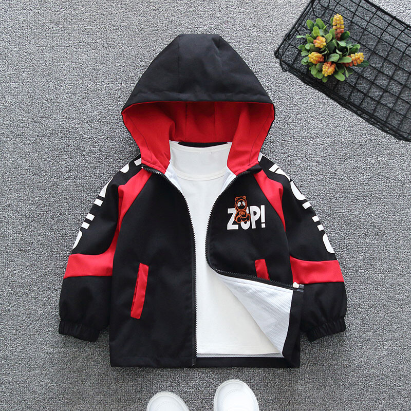 2024, primăvară și toamnă, băieți, scrisoare casual, ursuleț, cu mâneci lungi, cu gât rotund, cu fermoar, haine pentru copii, 1-8 ani