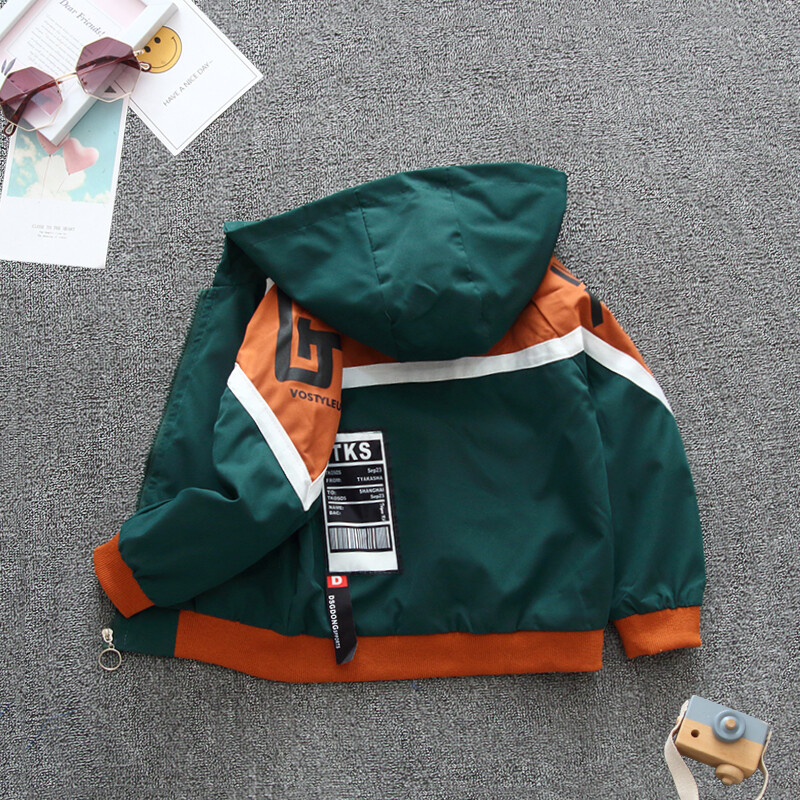 2024, primăvară și toamnă, fete, mozaic, scrisoare, cu mânecă lungă, cu glugă, cu fermoar, haine pentru copii, 1-8 ani