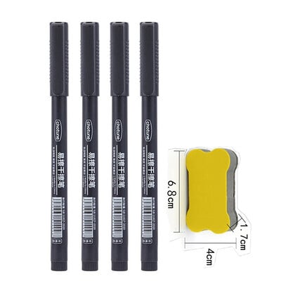 4/10 buc. Markere cu ștergere uscată Vârf ultra fin 0,5 mm 3 culori Markere pentru tablă albă ștergebile pentru copii, școală, planificare, birou, tablă albă