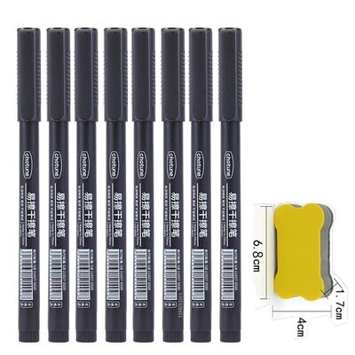 4/10 buc. Markere cu ștergere uscată Vârf ultra fin 0,5 mm 3 culori Markere pentru tablă albă ștergebile pentru copii, școală, planificare, birou, tablă albă