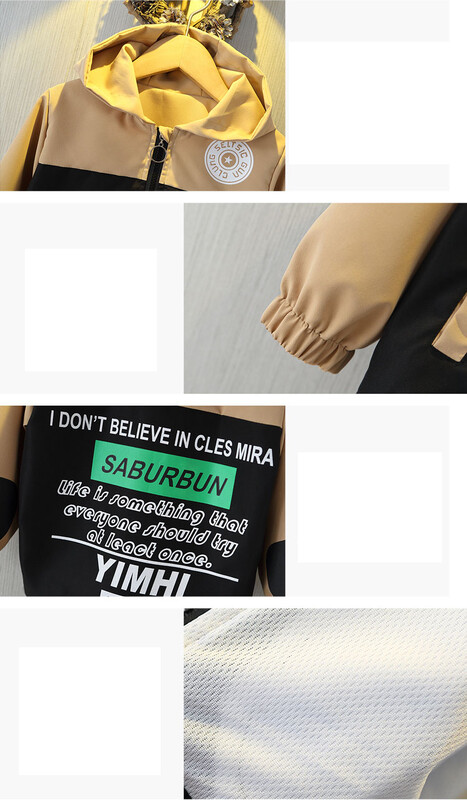 2024. aasta kevad- ja sügisene poiste vabaaja värviline plokkkirjaga tasku kapuutsiga tõmblukuga mantel lasteriided 1–8 a.