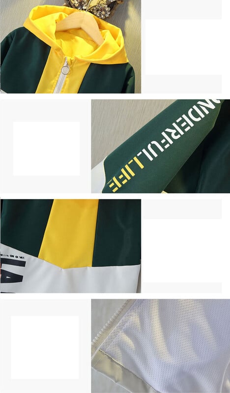 2024. Dječja dječja odjeća s tiskanim slovima i dugim rukavima s patentnim zatvaračem za dječake, proljeće i jesen, Dječja odjeća od 1 do 8 godina