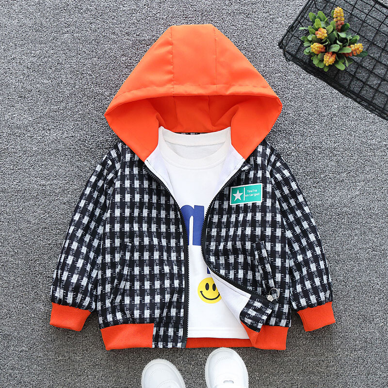 2024 Kevad- ja sügisene tüdrukute laste ruuduline kiri pikkade varrukatega Ümarkaelus Tõmblukuga mantel Lasteriided 1-8A