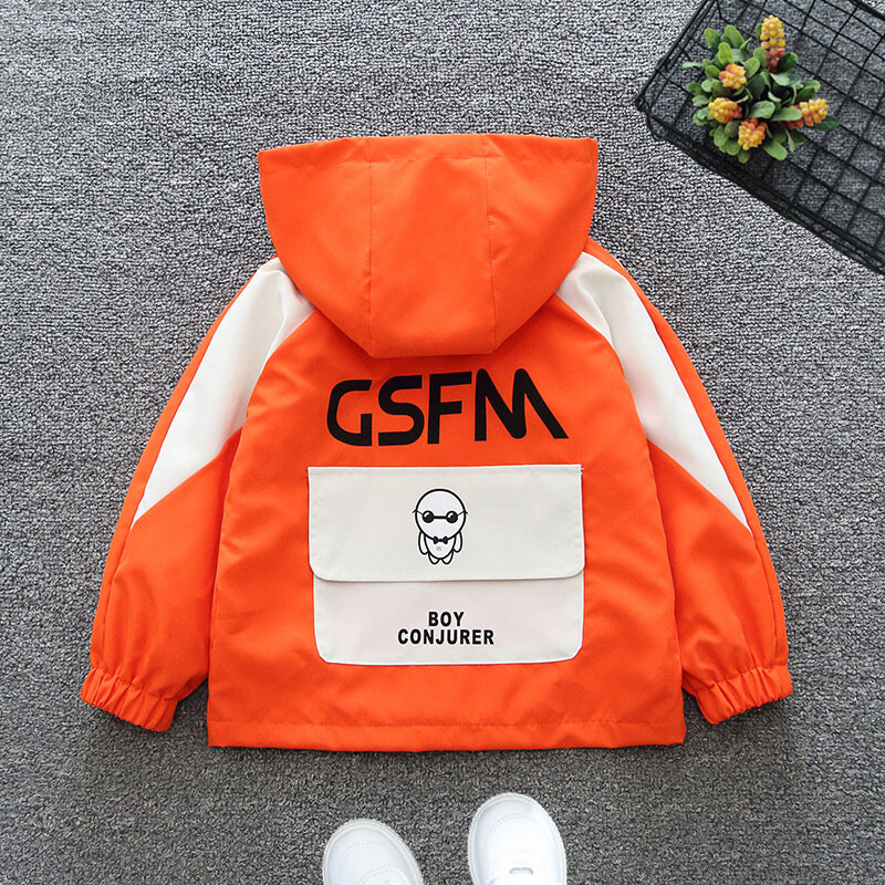 2024, primăvară și toamnă, pentru băieți, tipărire ocazională, buzunar cu litere albe mici, haină cu fermoar, gât rotund, îmbrăcăminte pentru copii, 1-8 ani