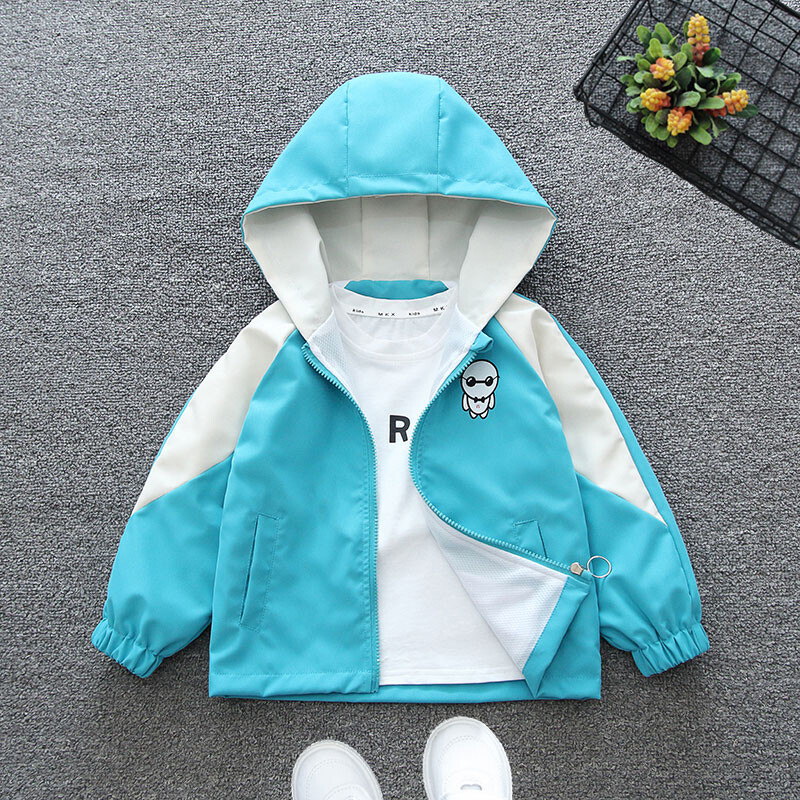 2024, primăvară și toamnă, pentru băieți, tipărire ocazională, buzunar cu litere albe mici, haină cu fermoar, gât rotund, îmbrăcăminte pentru copii, 1-8 ani