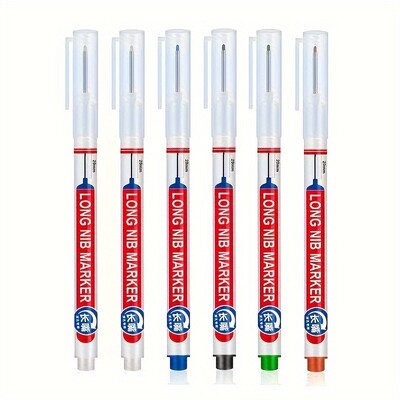 6 tk/komplekt 20 mm sügava auguga pika otsapeaga markerid metallist perforeeriva pliiatsi jaoks veekindel Vannitoa puidutöötlemine dekoratsiooniks mitmeotstarbeline