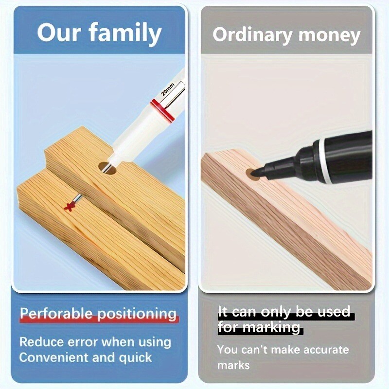 6 tk/komplekt 20 mm sügava auguga pika otsapeaga markerid metallist perforeeriva pliiatsi jaoks veekindel Vannitoa puidutöötlemine dekoratsiooniks mitmeotstarbeline