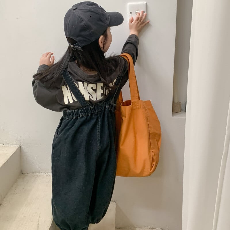 Moda coreeană 2023, noua toamnă, îmbrăcăminte pentru copii, pantaloni pentru băieți, salopete unisex, blugi, curea de culoare solidă, ocazional, lung