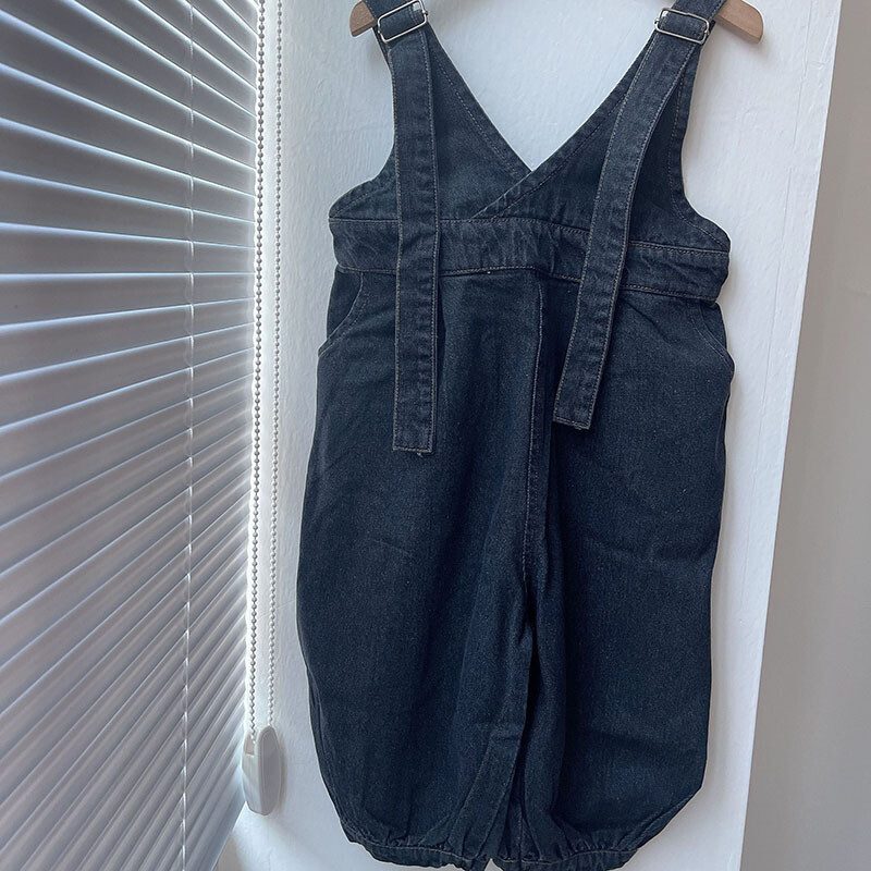 Moda coreeană 2023, noua toamnă, îmbrăcăminte pentru copii, pantaloni pentru băieți, salopete unisex, blugi, curea de culoare solidă, ocazional, lung