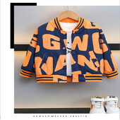 Kevad ja sügis 2024 Poiste lasteriided odavad Moodsad vabaaja ühevärvilised, suure tähestikuga pesapallimantel, 6–12–8 aastat vana