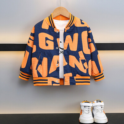 Kevad ja sügis 2024 Poiste lasteriided odavad Moodsad vabaaja ühevärvilised, suure tähestikuga pesapallimantel, 6–12–8 aastat vana