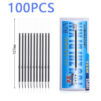 100 τεμ./κιβώτιο 0,7 χιλιοστών στυλό επαναπλήρωσης μαύρου μπλε κόκκινου μελανιού αντικαταστάσιμου πυρήνα Universal μήκους 107 χιλιοστών στυλό τύπου στυλό Τύπου Αναλώσιμα γραφείου