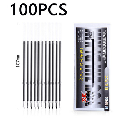 100 τεμ./κιβώτιο 0,7 χιλιοστών στυλό επαναπλήρωσης μαύρου μπλε κόκκινου μελανιού αντικαταστάσιμου πυρήνα Universal μήκους 107 χιλιοστών στυλό τύπου στυλό Τύπου Αναλώσιμα γραφείου