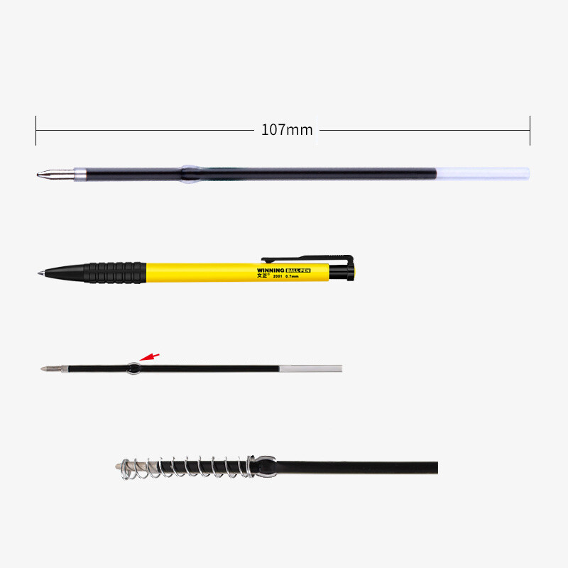 100 τεμ./κιβώτιο 0,7 χιλιοστών στυλό επαναπλήρωσης μαύρου μπλε κόκκινου μελανιού αντικαταστάσιμου πυρήνα Universal μήκους 107 χιλιοστών στυλό τύπου στυλό Τύπου Αναλώσιμα γραφείου