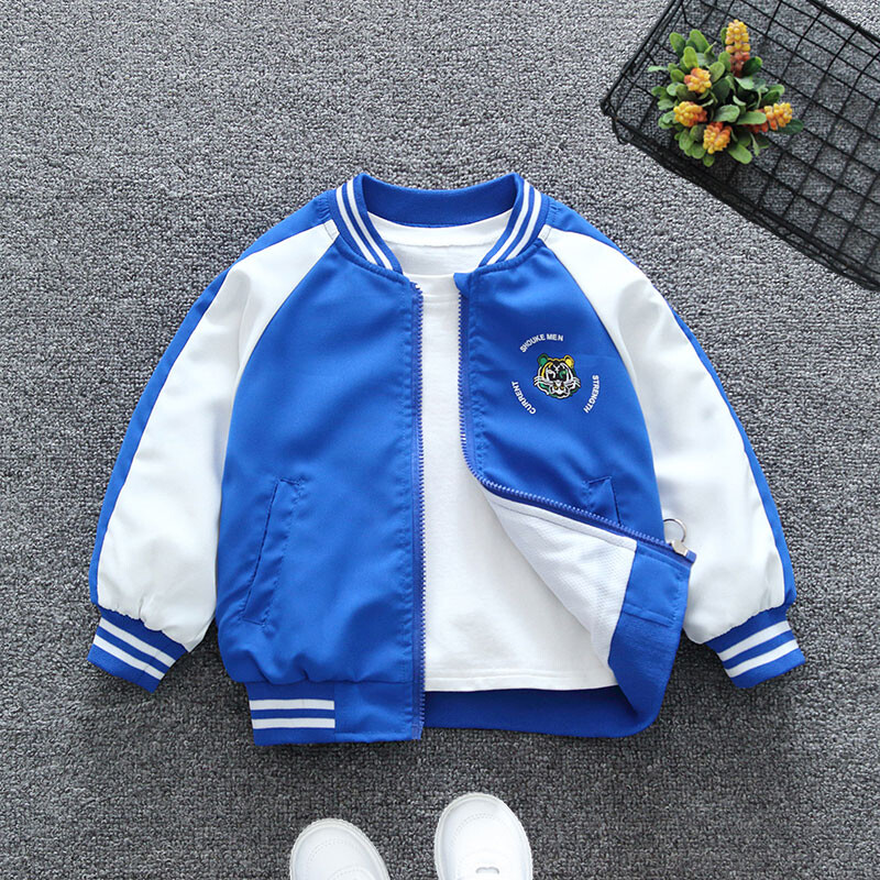 2024 m. pavasario ir rudens berniukų laisvalaikio spauda Tigro galva ilgomis rankovėmis apvaliomis kaklo paltai su užtrauktuku Vaikiški drabužiai 1–8 m.