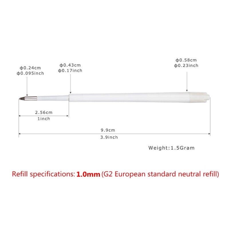 30 komada univerzalnog standardnog stila s crnom i plavom tintom 1,0 mm srednji vrh kemijske olovke za punjenje Štap za olovke školski alat za pisanje