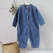 Uus Kevad sügisUnisex Laste Denim Kombinesoonid Korea Style Chic Baby Boys Tüdrukute Kombinesoonid Pehmed Avarad Püksid Laste Riided