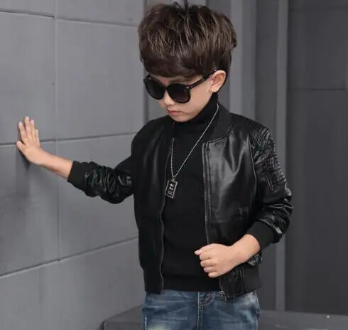 Uus Baby PU-nahast poiste jope Paks sametjakk Poiste mantlid Laste soojad ülerõivad 2 4 6 8 10 12-aastased jakid lastele