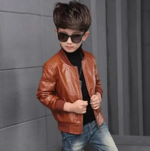 Uus Baby PU-nahast poiste jope Paks sametjakk Poiste mantlid Laste soojad ülerõivad 2 4 6 8 10 12-aastased jakid lastele