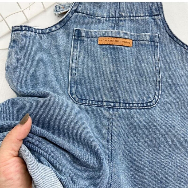 2024 Nou Fete Salopete Solid Denim Pantaloni Jeans Copii Salopete Salopete Bebeluși Îmbrăcăminte pentru copii Tinute de primăvară și vară
