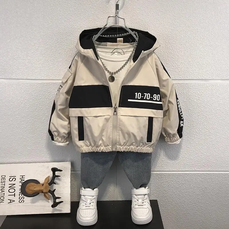 Copii Băieți Jachetă Primăvară și Toamnă Jachetă coreeană cu glugă Îmbrăcăminte nouă pentru copii Băieți Primăvară Casual Top 2 4 6 8 Y