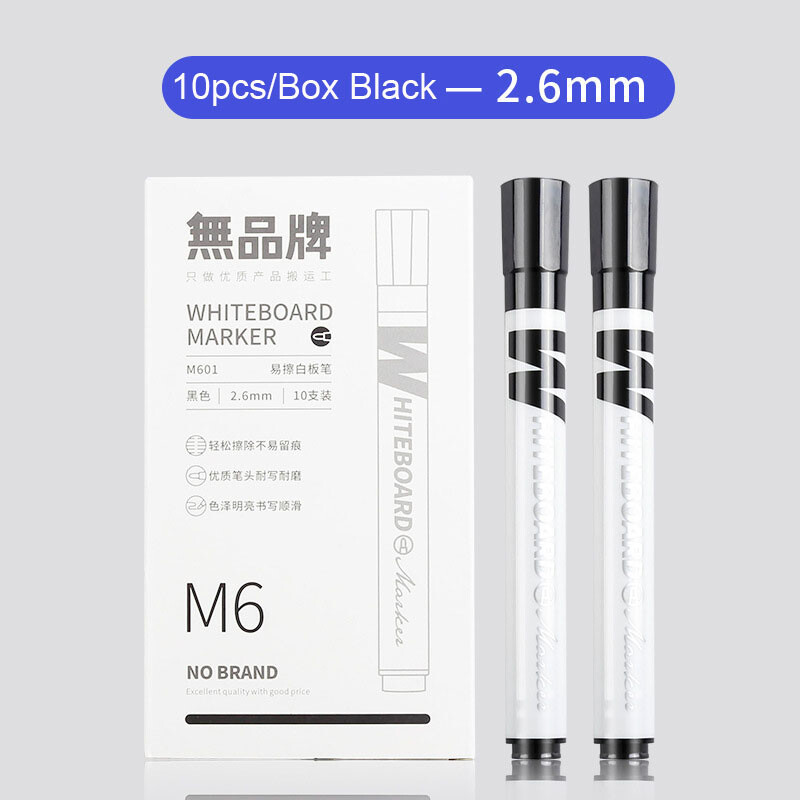 Sharkbang 10 buc/set 2,6 mm pix pentru tablă albă, negru/albastru/roșu, pixuri cu ulei pentru marcaj de desen pentru copii, rechizite de papetărie școlare, pixuri