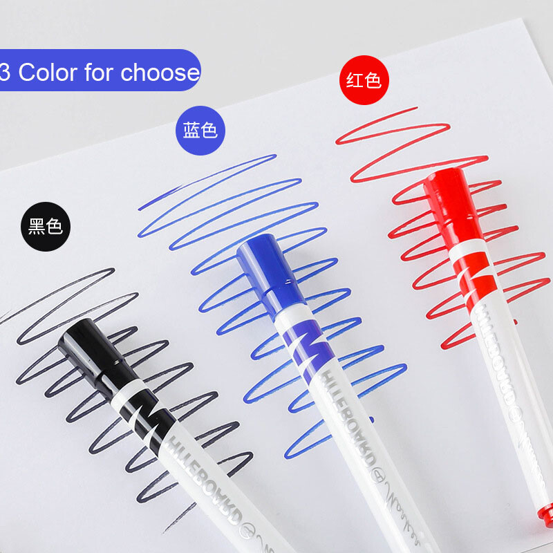 Sharkbang 10 buc/set 2,6 mm pix pentru tablă albă, negru/albastru/roșu, pixuri cu ulei pentru marcaj de desen pentru copii, rechizite de papetărie școlare, pixuri