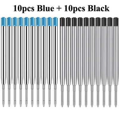 10/20 tk 9,9 cm vahetatavad metallist pastapliiatsi täidised, 1,0 mm keskmise terava otsaga sileda kirjutuspliiatsi täidised Asendusgeeltindi täitmine