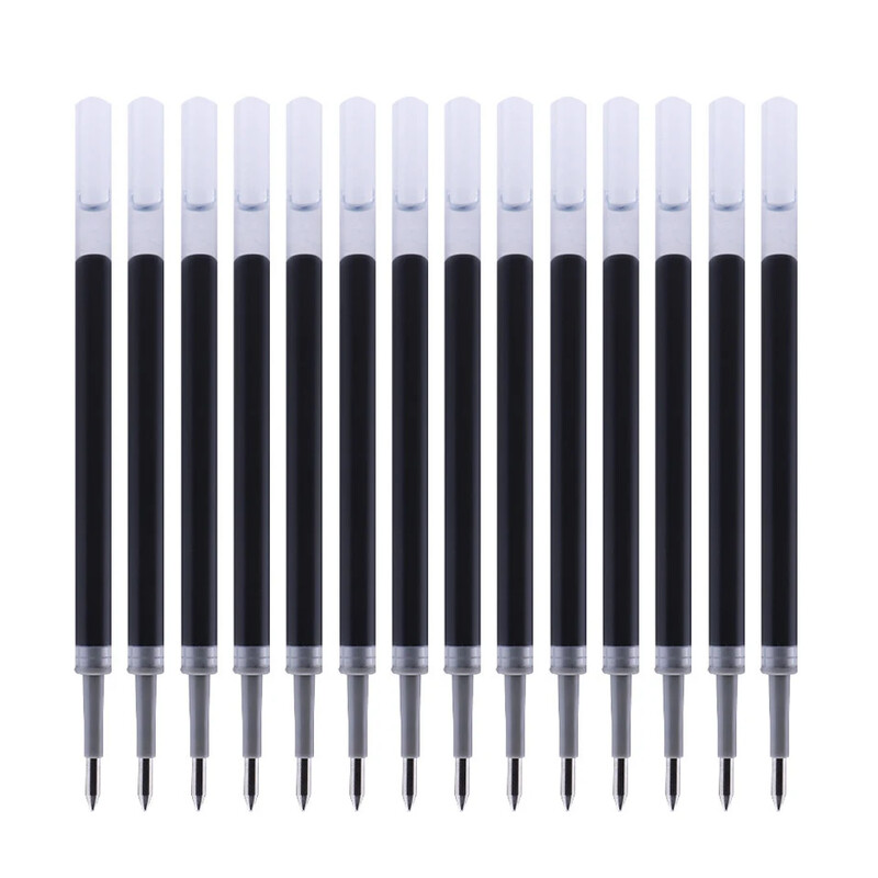 Dodatna punjenja za gel olovke 0,7 mm, pero s metkom, crno/tamnoplavo, pisanje je glatko, kontinuirana tinta, uredski pribor, 6 kom/lot