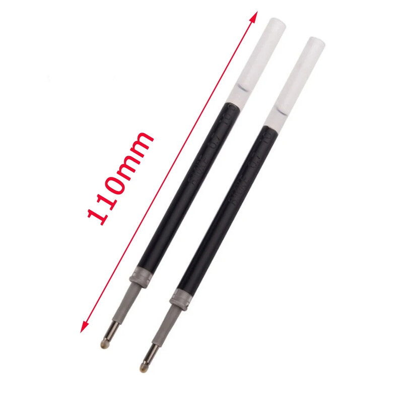 Dodatna punjenja za gel olovke 0,7 mm, pero s metkom, crno/tamnoplavo, pisanje je glatko, kontinuirana tinta, uredski pribor, 6 kom/lot