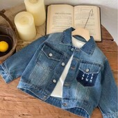 Lastemantel kevad- ja sügishooaja uus toode poiste ja tüdrukute digitaalne teksajakk Lastele lühike vabaaja teksamantel