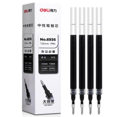 Deli 6936 1,0 mm Gel Pen Refill Water Pen Refill Refill Signature Pen Replacement Neutral Pen Refill Black Ink