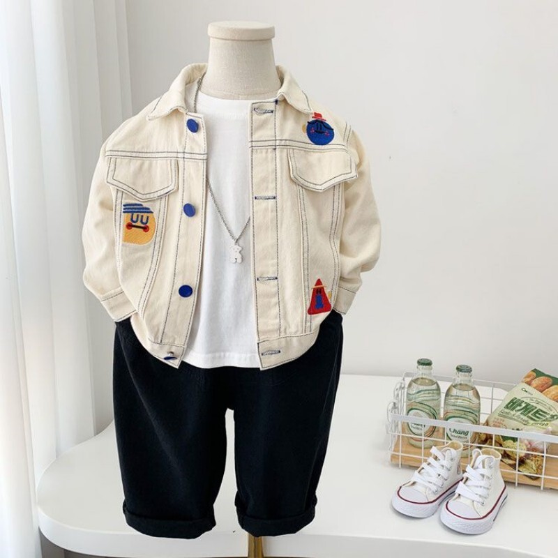 2-7 ani Copii Baieți Jachete din bumbac Denim Topuri Primăvară Toamnă Nouă Modă Dulci Drăguț Jachetă Haine pentru bebeluși