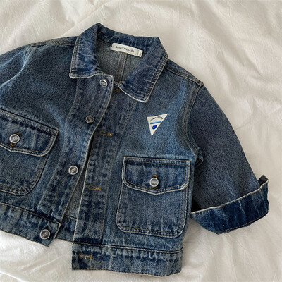 Palton copii 1-9 ani toamna 2024 noi baieti si fete fac camasa veche din denim palton camasa retro pentru bebelusi 90-140cm