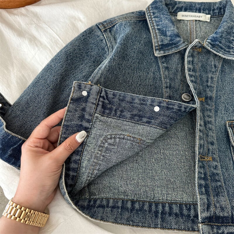 Palton copii 1-9 ani toamna 2024 noi baieti si fete fac camasa veche din denim palton camasa retro pentru bebelusi 90-140cm