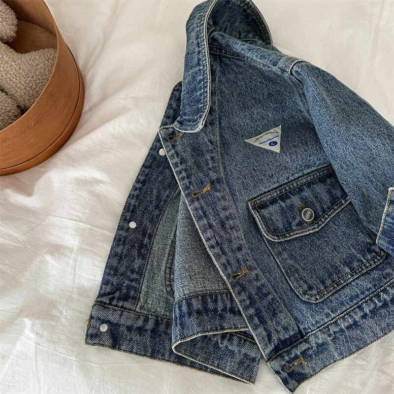 Palton copii 1-9 ani toamna 2024 noi baieti si fete fac camasa veche din denim palton camasa retro pentru bebelusi 90-140cm
