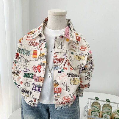 Jachetă de blugi pentru copii Jachetă de primăvară pentru băiat Top Haine de exterior pentru copii Jachetă pentru băiat Îmbrăcăminte exterioară pentru copii Jachetă pentru copii