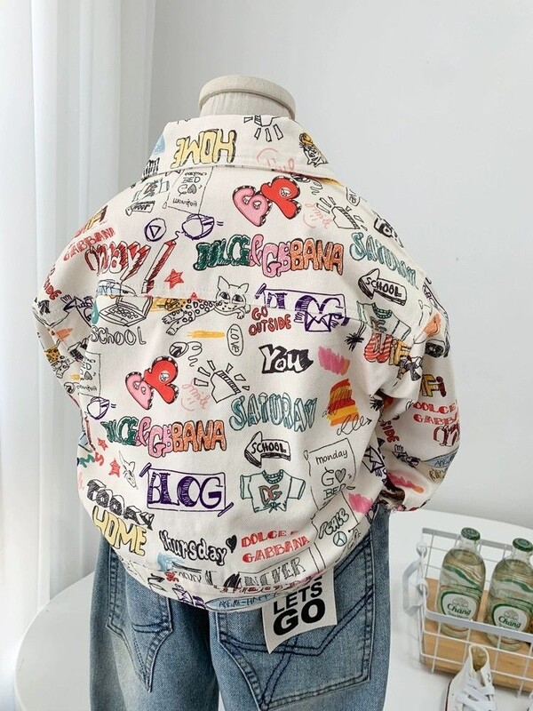 Jachetă de blugi pentru copii Jachetă de primăvară pentru băiat Top Haine de exterior pentru copii Jachetă pentru băiat Îmbrăcăminte exterioară pentru copii Jachetă pentru copii