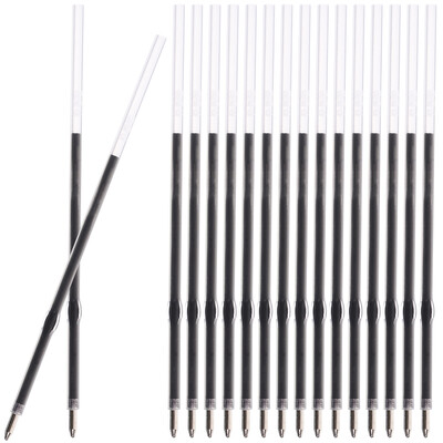 100 komada crne uredske kemijske olovke s gumbom od 07 mm, punjenje 100 komada neutralnih punjenja Kreativna gel tinta za punjenje za kemijske olovke