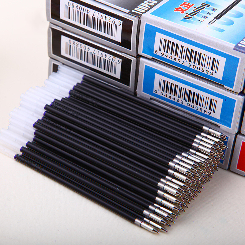 100 buc/cutie 0,7 mm reumplere stilou cu bile negru albastru roșu cerneală miez înlocuibil universal 88 mm lungime pix stil de presare rechizite de birou