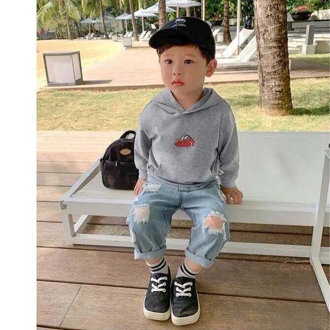 Suvised laste lõhkised teksad kevad- ja sügispüksid poiste püksid laste beebid lahtised üheksaosalised püksid tüdrukud t püksid õhukesed