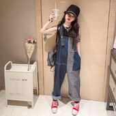Adolescente Fete Salopete Toamna Moda Copii Albastru Denim Pantaloni Suspenders pentru Fete Casual Loos All-match Salopete Copii 10 12 13A